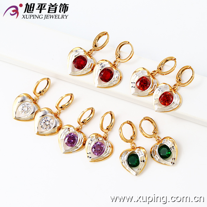 Fashion Elegant Hot Sales Heart-Shaped CZ Multicolor Imitation Jewelry Eardrop Earring-28336