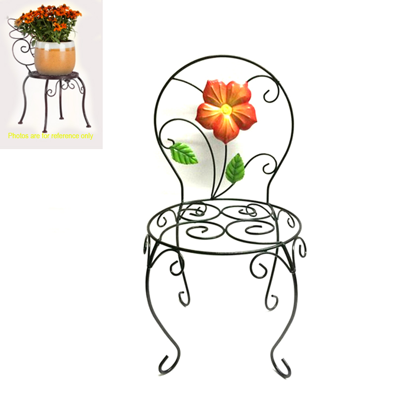 Wholesale Garden Decoration Metal Linellae Chair Flowerpot Stand