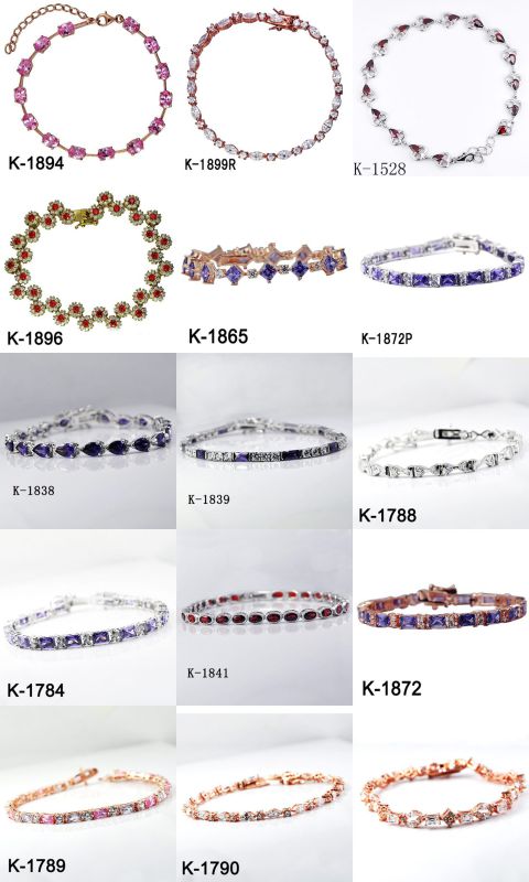 New Designs 925 Silver Multicolor Zirconia Bracelets.