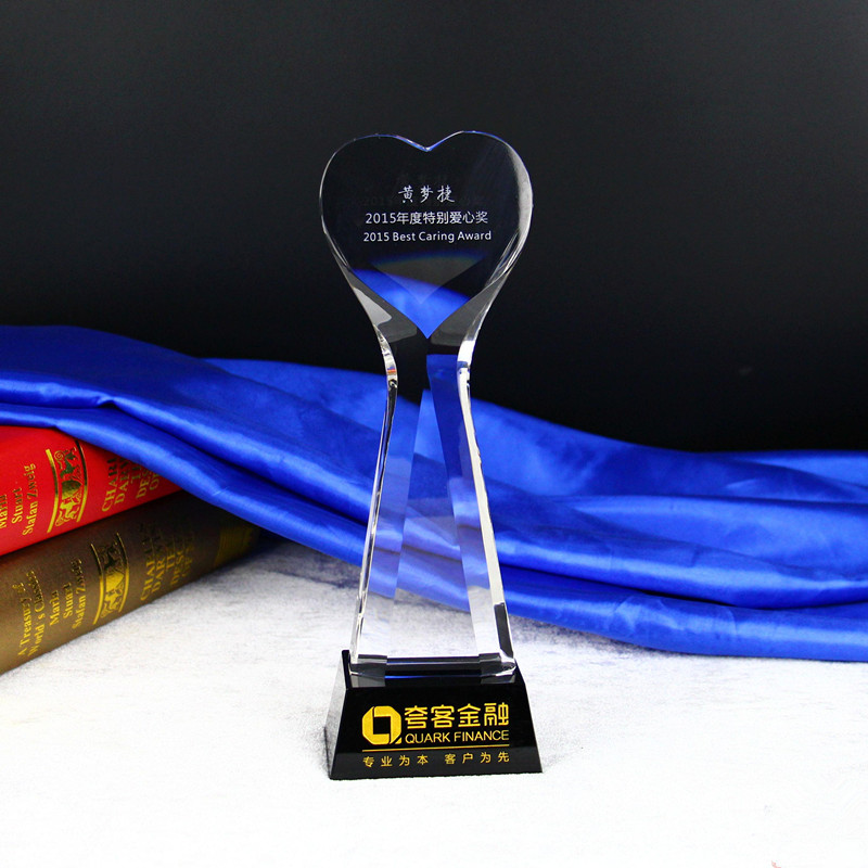 Hot Sale Heart Shape Crystal Trophy&Award