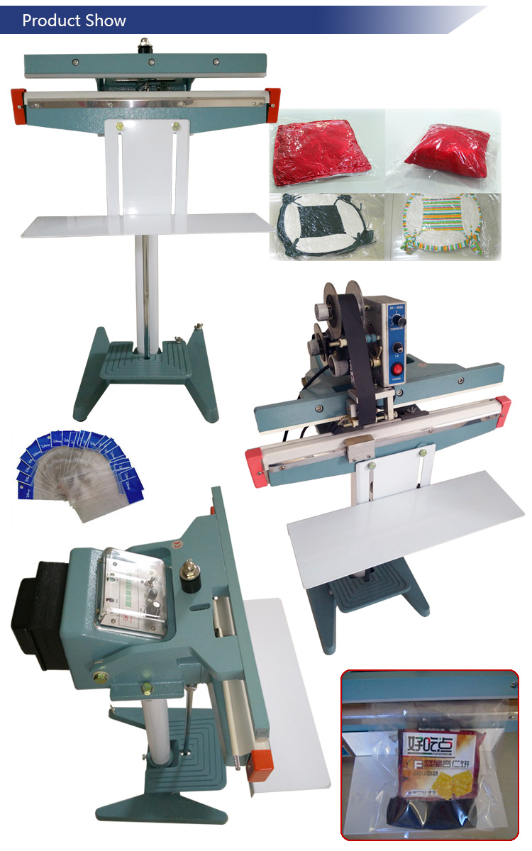 Electric Continuous Pedal Double Sealing Machine Equipment for Packing Bag PE Film Pouch Aluminum Foil and Kraft Paper