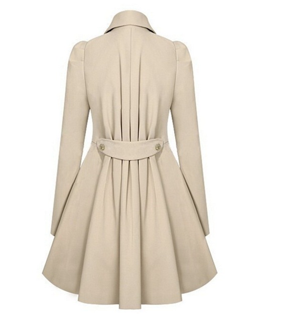 Women's Classic Double-Breasted Slimming Casual Long Trench Coat