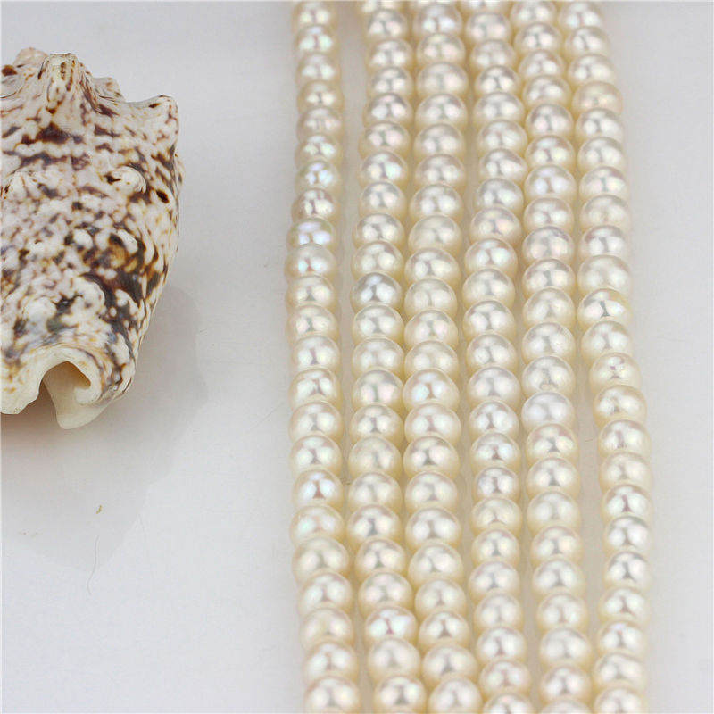 Decoration Freshwater Loose Pearl Strand 7mm AA- White Round Pearl String