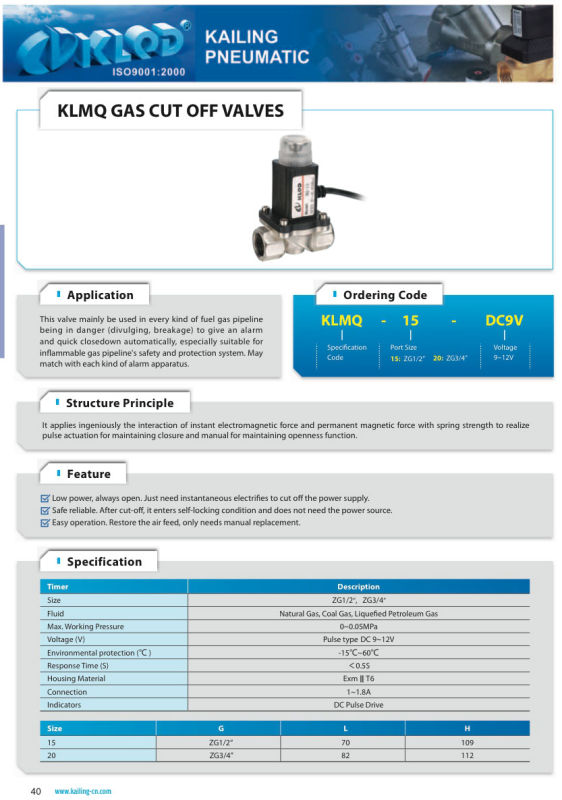 Low Price Micro Gas Cut off Solenoid Vlave DC 12V