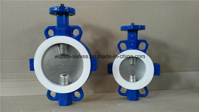 Dn150 Cast Iron Body Wafer Butterfly Valve with Seat in PTFE