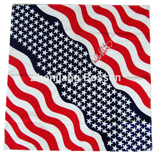 OEM Produce Customized Logo Country Flag Printed Promotional Cotton Head Scarf