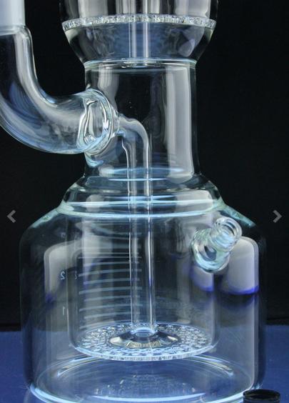 Double Geyser Perc Beaker Base Glass Smoking Water Pipe (ES-GB-555)