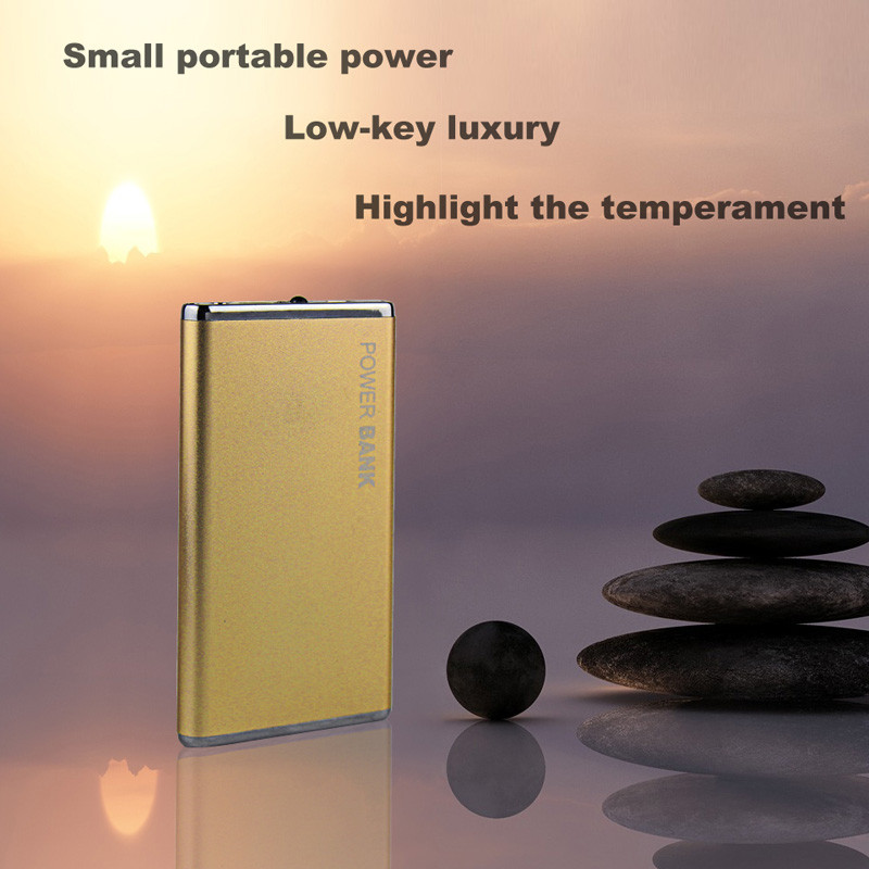 Custom Logo Luxury Metal Power Bank Li-Polymer Battery Charger 5600mAh