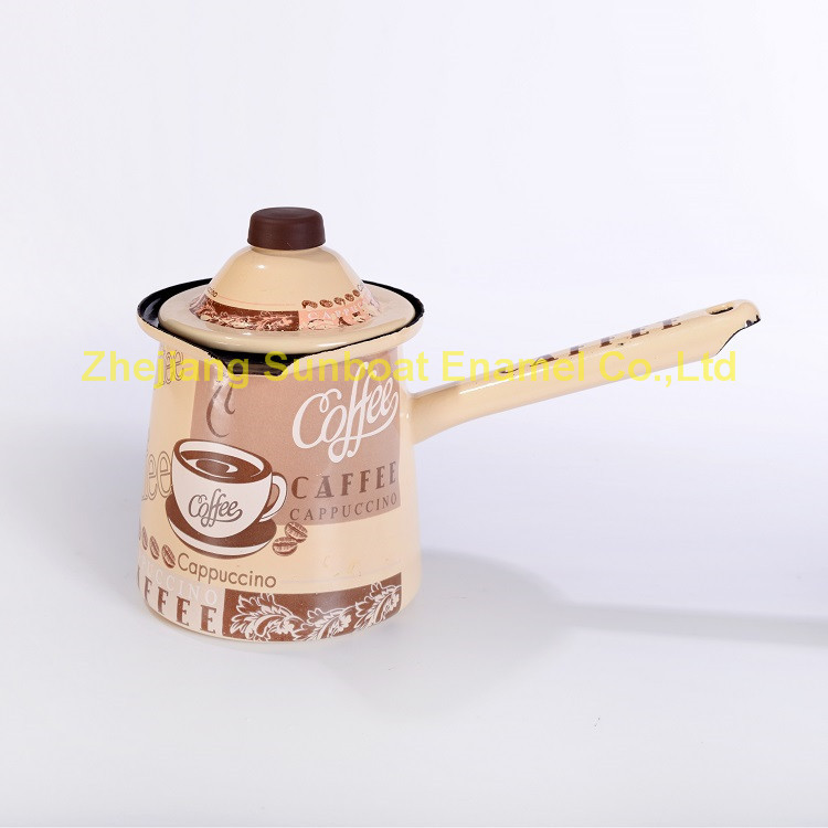 European Style 725ml Enamel Coffee Pot/Teapot with Lid