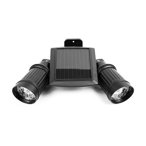 Adjustable Solar PIR Motion Sensor Flood Light, Solar Dual Head Spotlight, Solar Flood Lamp in Telescope Design