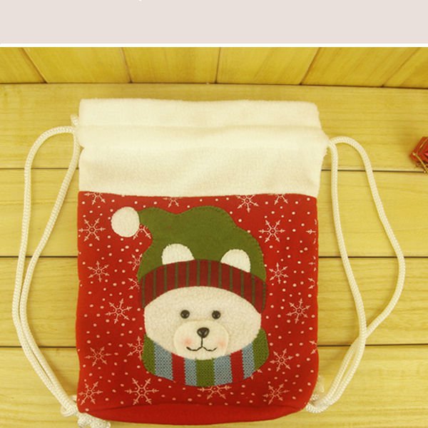 Hot Selling Bear Christmas Bag Candy Drawstring