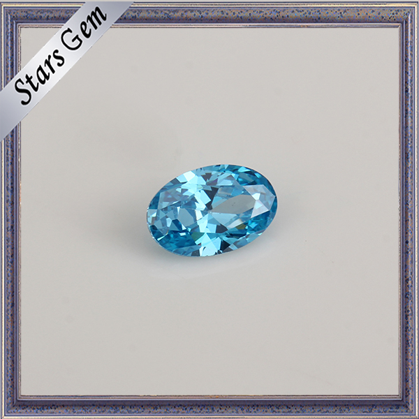 Price for Aqua Blue Oval Shape Cubic Zirconia