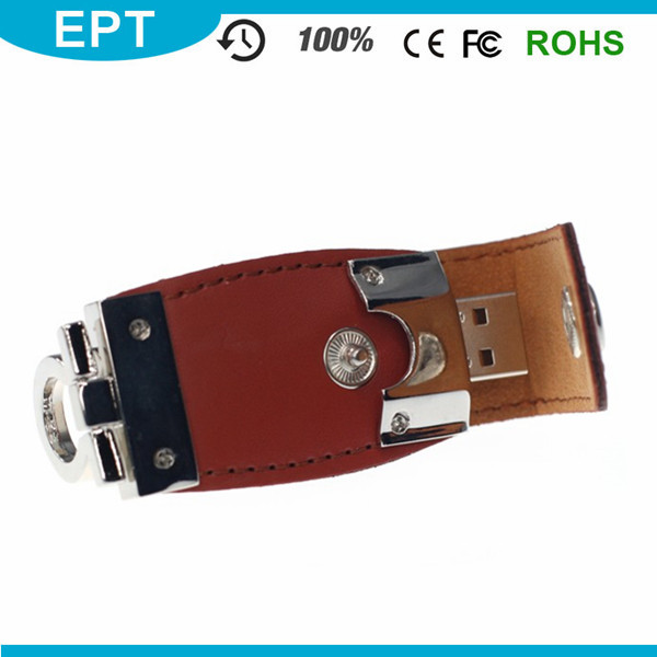 Customized Logo Leather USB Pen Drive for Gift (EB073)