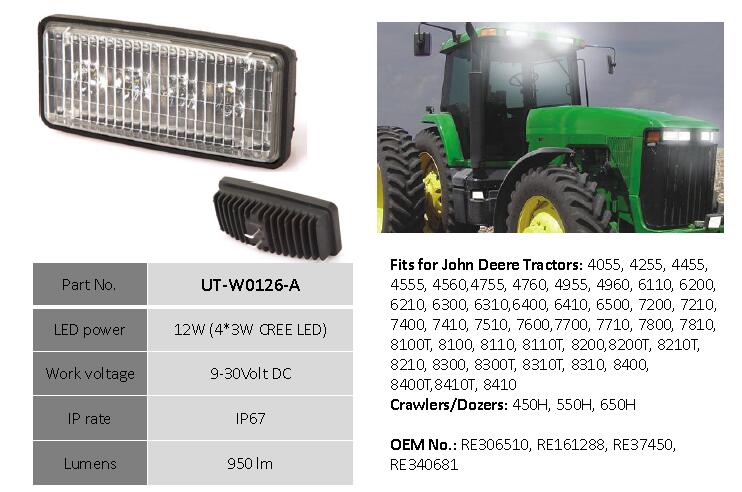 12W Heavy Duty High Powered John Deere LED Work Light