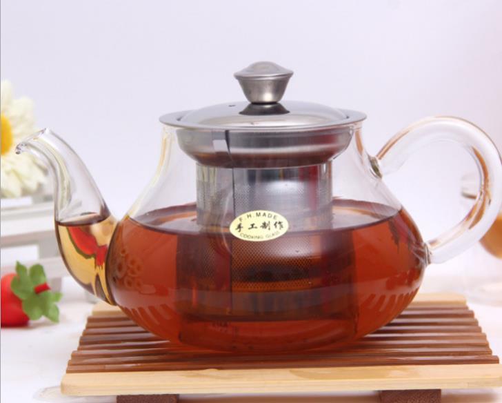 Customized Glass Tea Pot with Stainless Steel Infusion