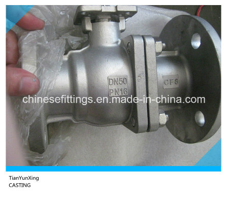 F4 DIN Flange Floating Casting Stainless Steel Ball Valve