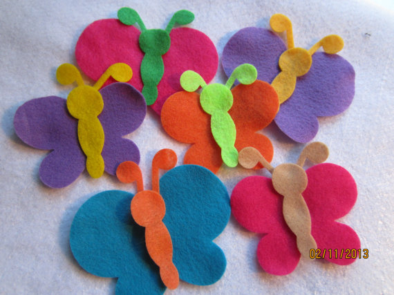 Colorful Felt Die Cut Butterfly