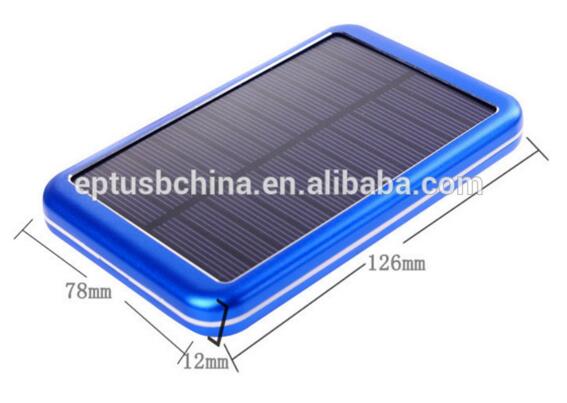 5000mAh Waterproof Solar Power Bank Alluminum Solar Mobile Charger