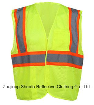 Class 2 100% Polyester Mesh Flourescent Safety Warning Vests