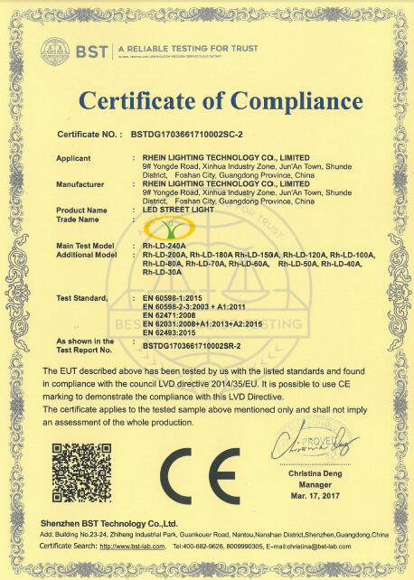 50W 100W 150W COB Street Lamp with Ce/RoHS Certification