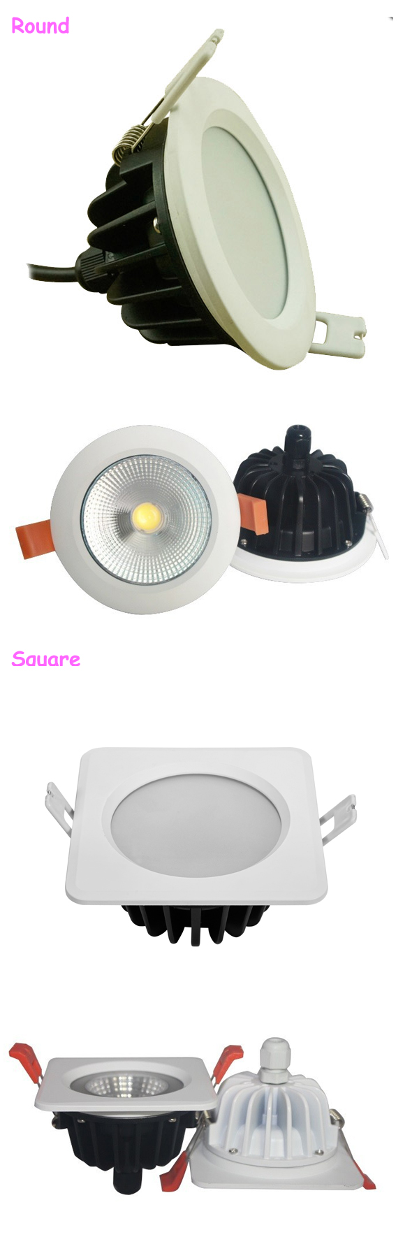 Super Brightness IP65 Waterproof LED Downlight for Humid Places 9W