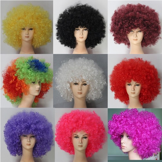 Ladies Santa Fashion Party Wig Synthetic Fibre Football Fan Wig