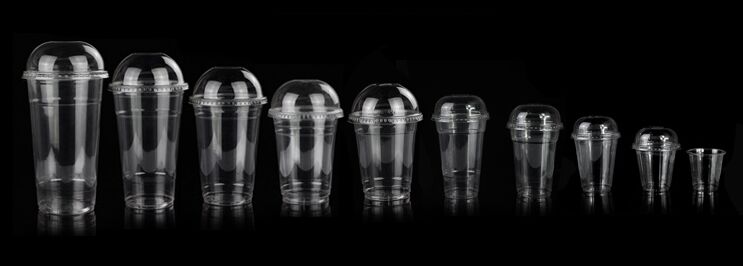 Disposable Customized Plastic Clear Juice Pet Cup with Dome Lid