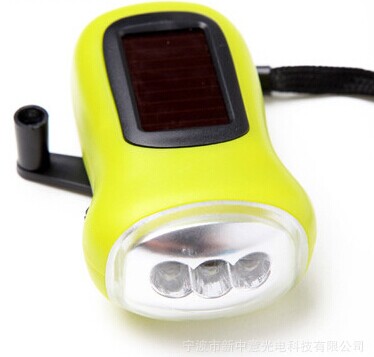 3LED Solar Crank Torch