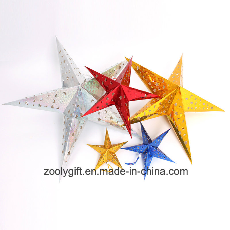 Laser Card Paper Hanging Star Party Home Decoration / Hang Paper Christmas Holiday Star Lanterns