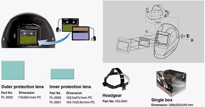 Modern Welding Helmet (AS-3000F) with ANSI