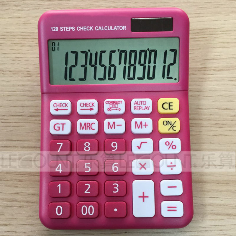 New Design 12 Digits Large LCD Screen Check & Correct Function Desktop Calculator, with Fancy Optional Colors (CA1222)