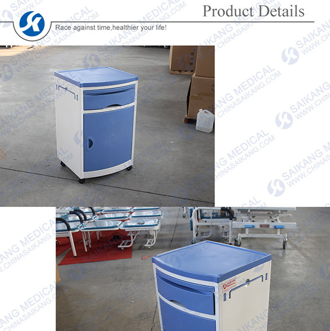 ABS Hospital Bedside Cabinet, Hospital Bed Table with Drawer (CE/FDA/ISO)