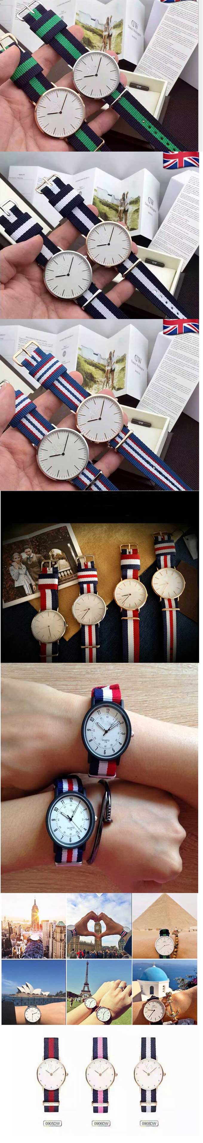 Yxl-469 Factory Custom Fashion Nato Band Watch Dw Style Nylon Strap Watches Couple Men Women Bracelets Watch Wrist
