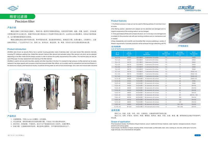 5 Micron Sediment Cartridge Filter Stainless Steel Housing