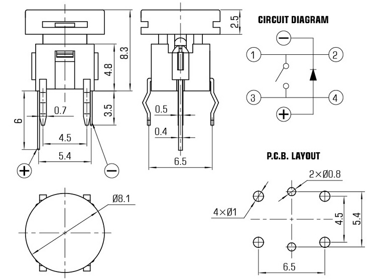 SMD LED Lamp with Touch Switch Button Switch Hot Sale