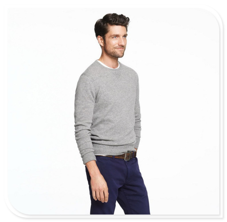 Men's Cashmere Sweater Long-Sleeved Round Collar Pure Cashmere Knitting Sweater