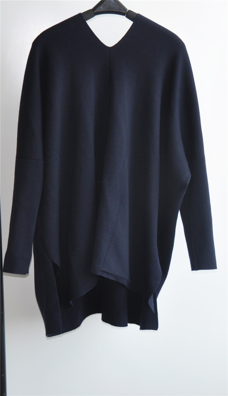 Winter 100% Wool Women V-Neck Knit Sweater Sweater