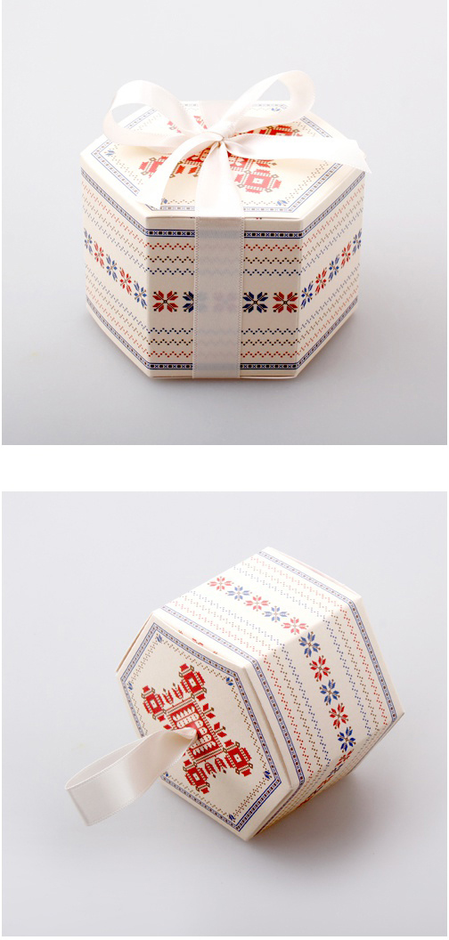 Hexagonal Printing Paper Cardboard Box for Candy Apple Cake