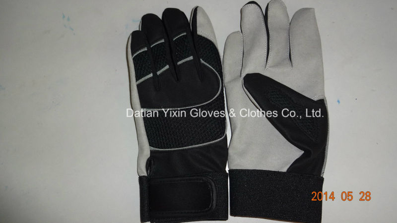 Work Glove-Mechanic Glove-Synthetic Leather Glove-Safety Glove-Weight Lifting Glove