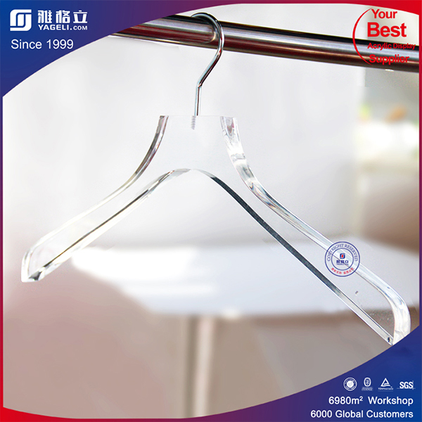 Custom Acrylic Colored/Clear Apparel Hanger with Metal Hook and Clip