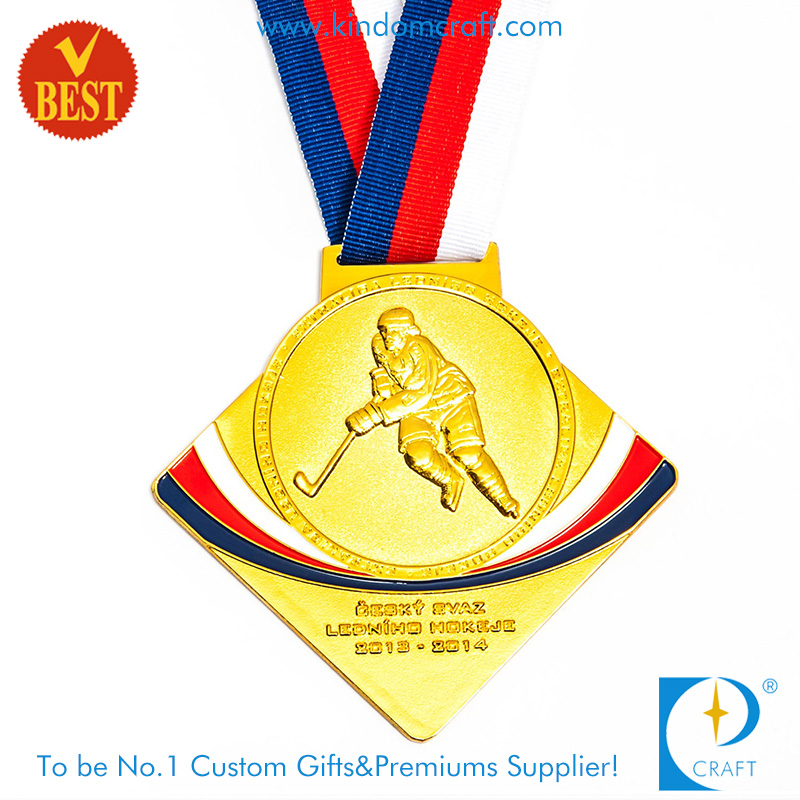 Special Design High Quality 3D Zinc Alloy Stamping Golf Medal with Gold Plating