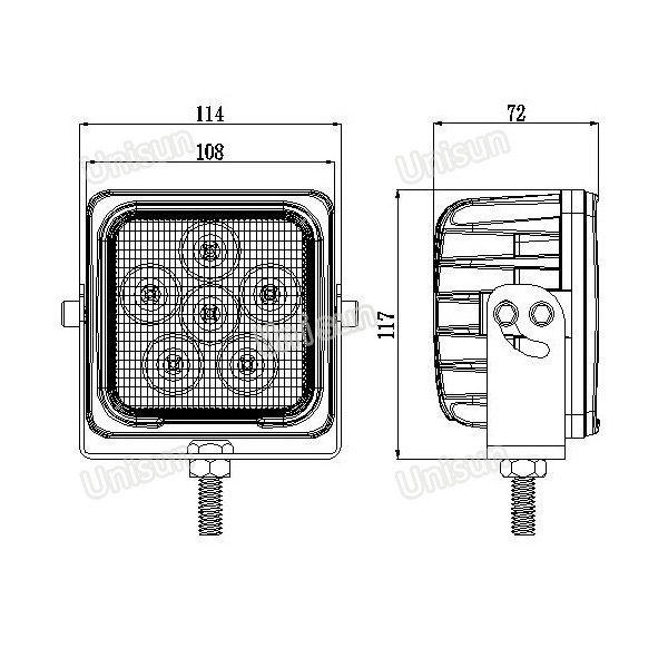 4inch 12V 30W Square LED Car Flood Work Light