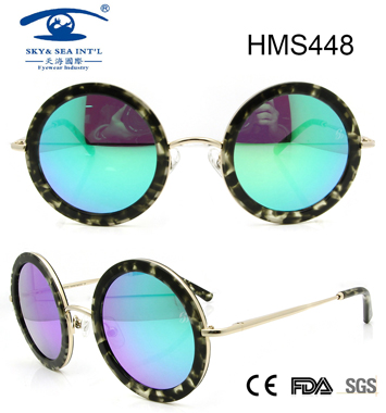 Round Shape Handmade Acetate Sunglasses (HMS448)