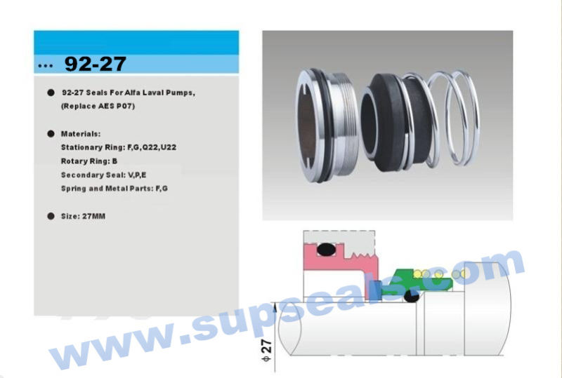 Alfa Laval Pump Mechanical Seal 92-27