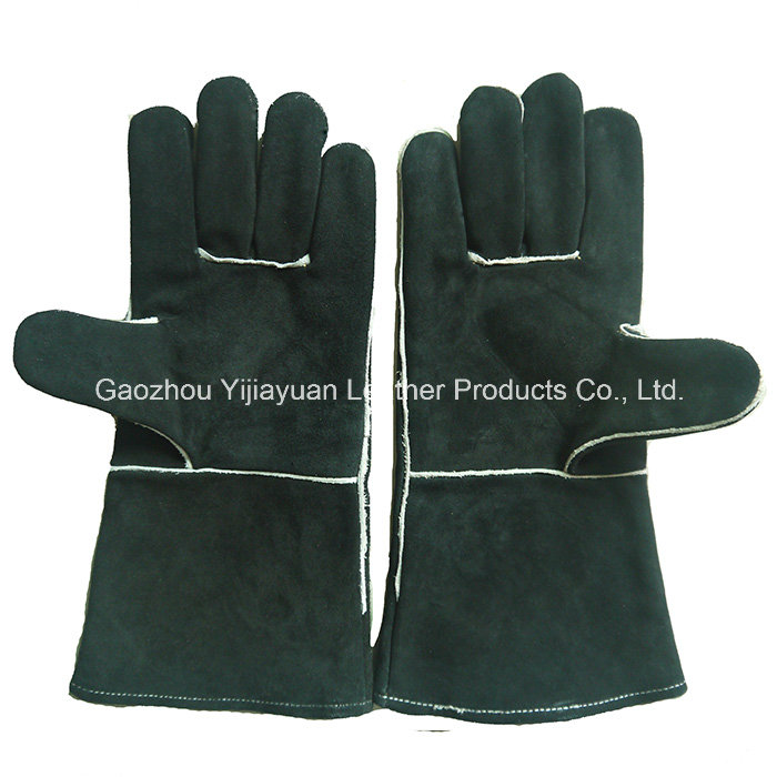 Black BBQ Gloves Welding Leather Gloves for Welders