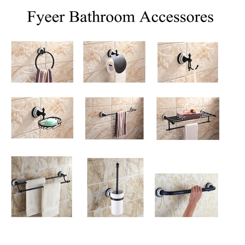 Fyeer Classic Black Bathroom Accessory Toilet Paper Roll Holder