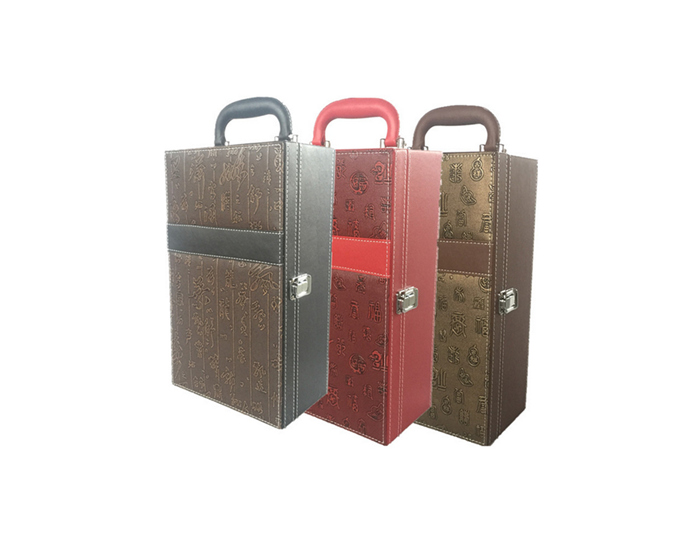 Double Red Leather Wine Box for Gift (XJ-709)