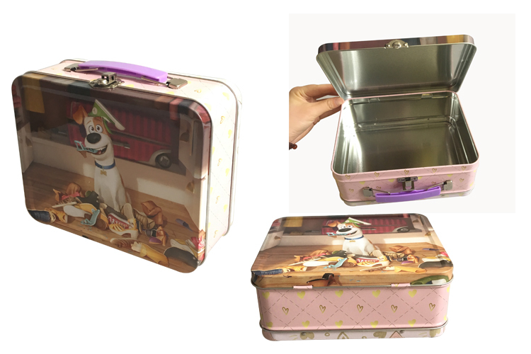 Lunch Tin Box Handle Metal Tin Container Wholesale for Packaging