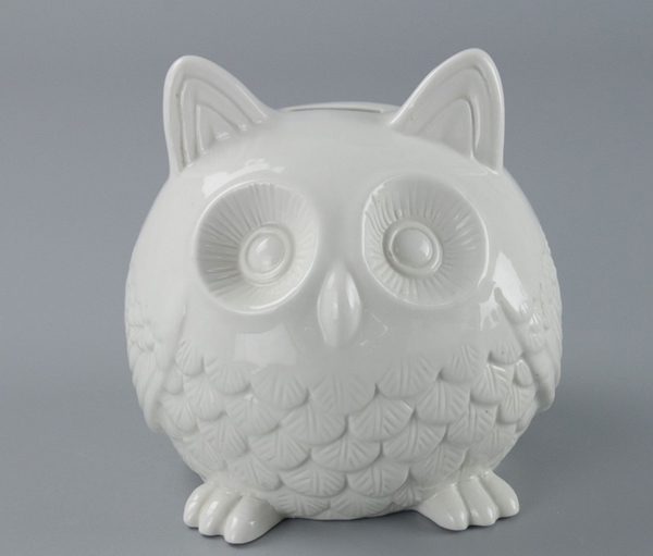 Cute Owl Shape Ceramic Customized Coin Bank