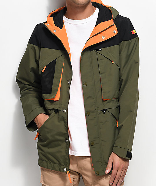 Olive Black Blaze Orange Winter Jacket